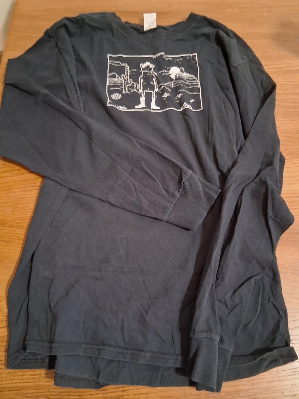 Fruit of the Loom Black Crewneck Sweater with White Graphic